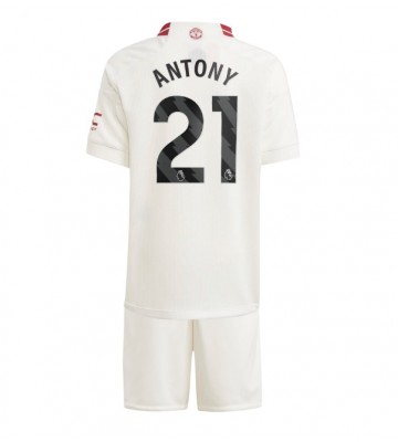 Manchester United Antony #21 Tercera Equipación Niños 2023-24 Manga Corta (+ Pantalones cortos)